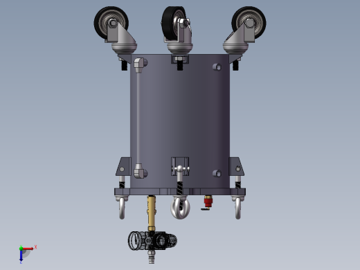 10L不锈钢桶带脚轮sw20可编辑俯视缩略图