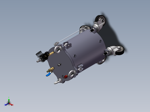10L不锈钢桶带脚轮sw20可编辑正等轴测缩略图