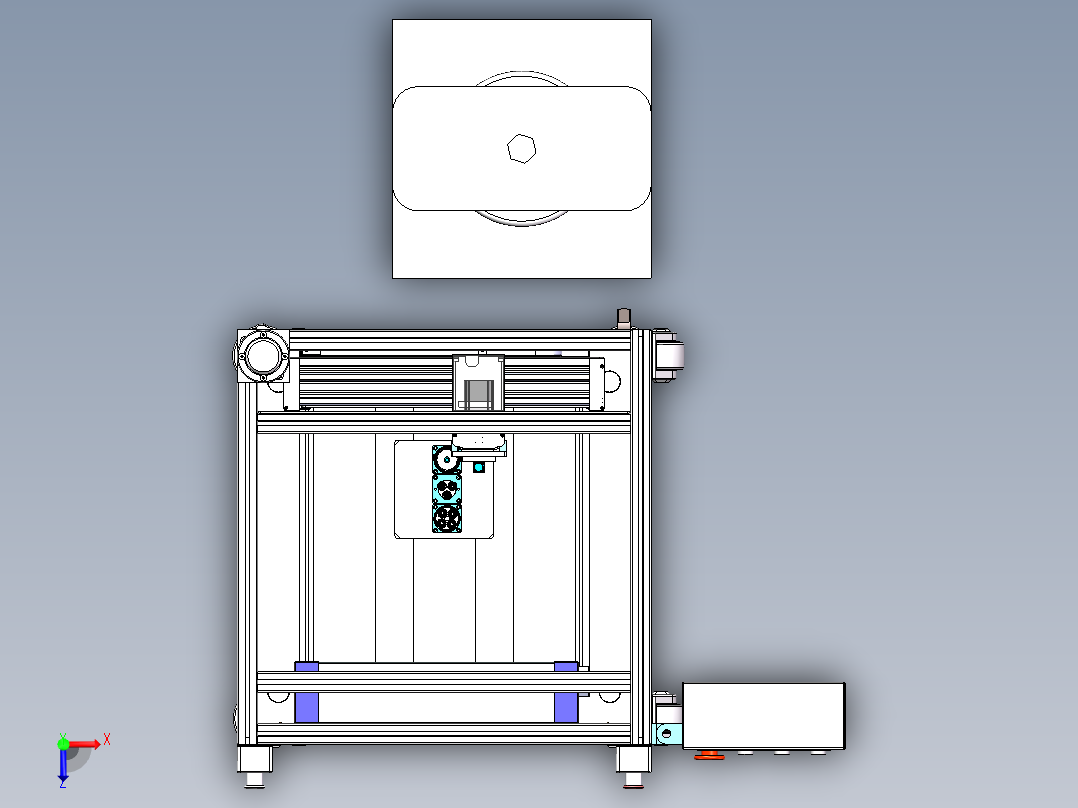 减速机小齿轮点油装配sw20可编辑俯视图