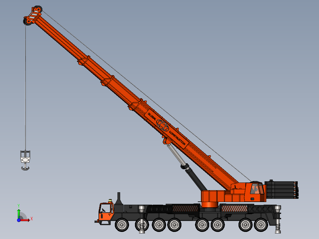 蜘蛛起重机大型工程吊机前视图