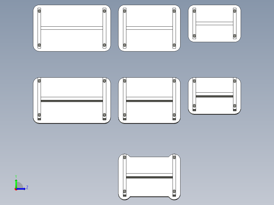 搁脚凳垫脚板左视图