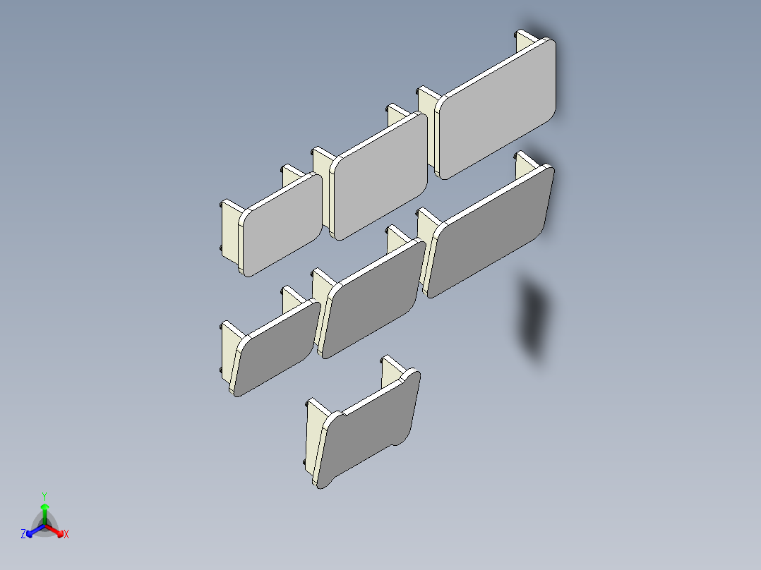 搁脚凳垫脚板正等轴测图