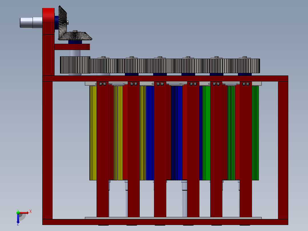 玉米秸秆保留型收割机的秸穗处理系统的设计说明书及全套图纸俯视图
