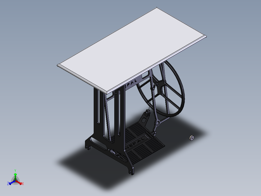 缝纫机正等轴测图