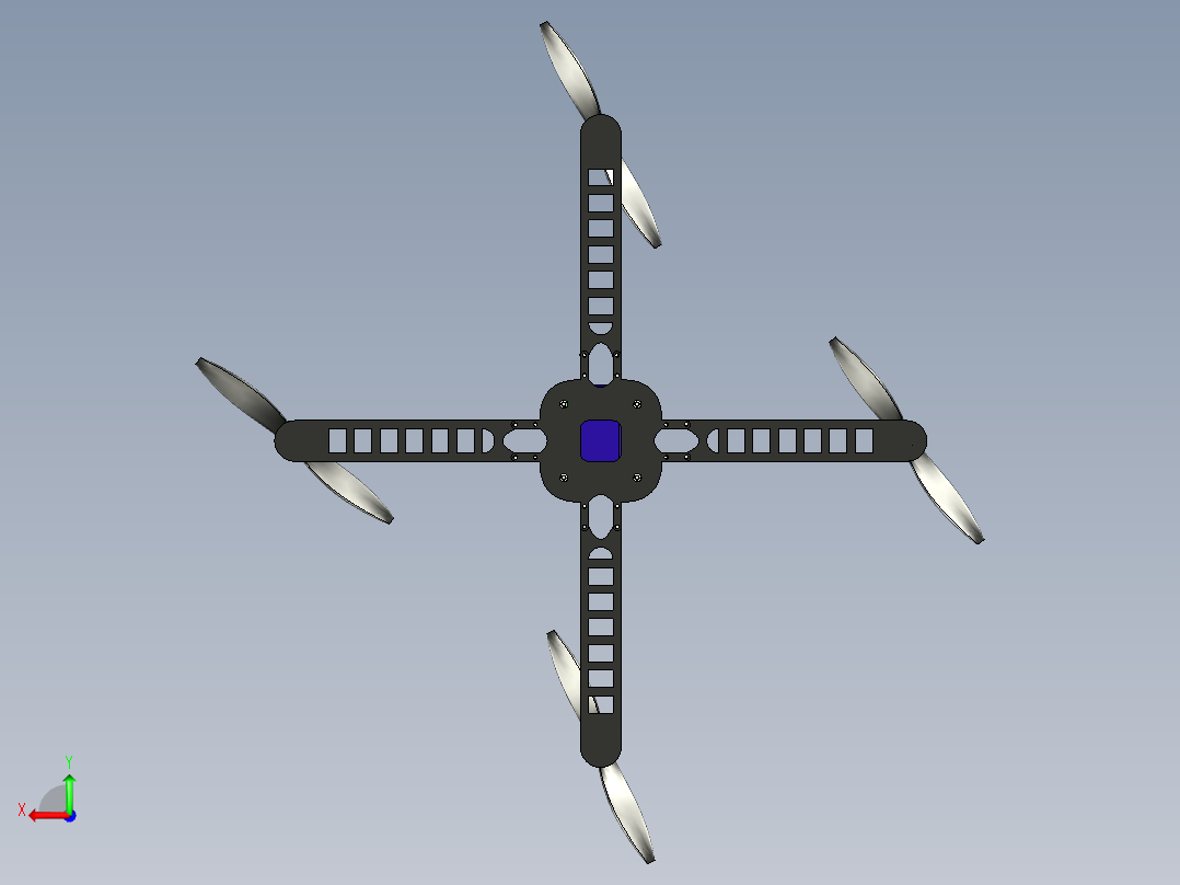 四轴飞行器_无人机框架后视图