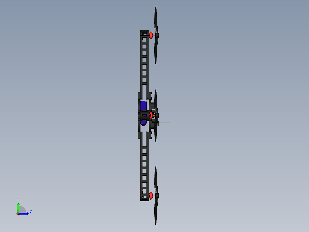 四轴飞行器_无人机框架左视图