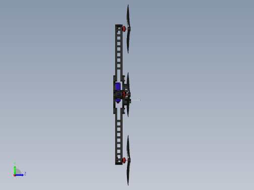四轴飞行器_无人机框架左视缩略图