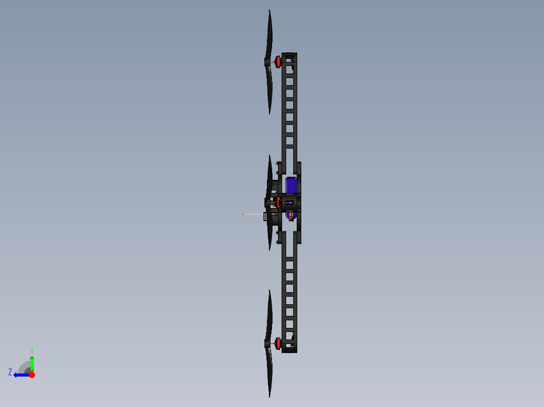 四轴飞行器_无人机框架右视图