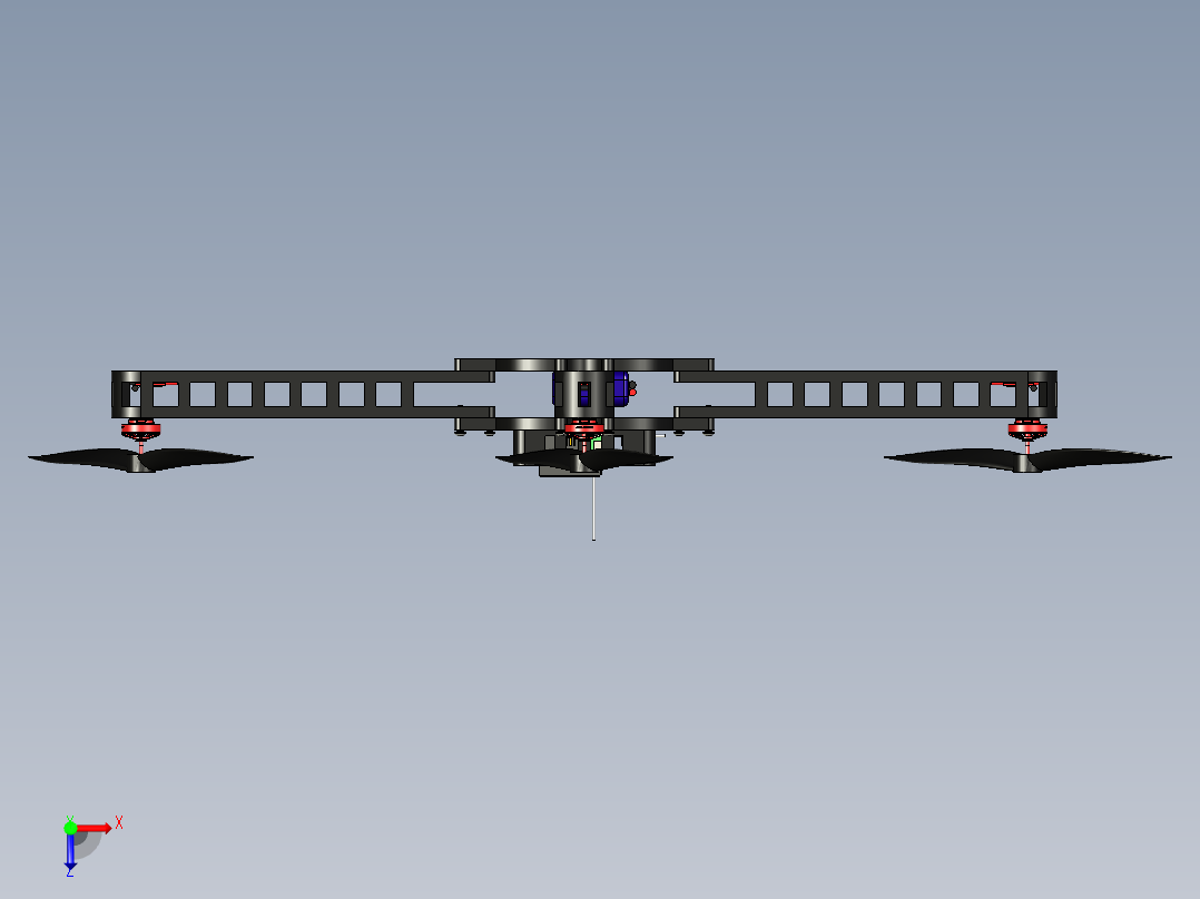 四轴飞行器_无人机框架俯视图