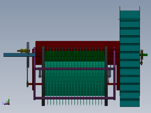 打瓜收获机设计（含三维SolidWorks模型+CAD图纸+说明书）右视缩略图