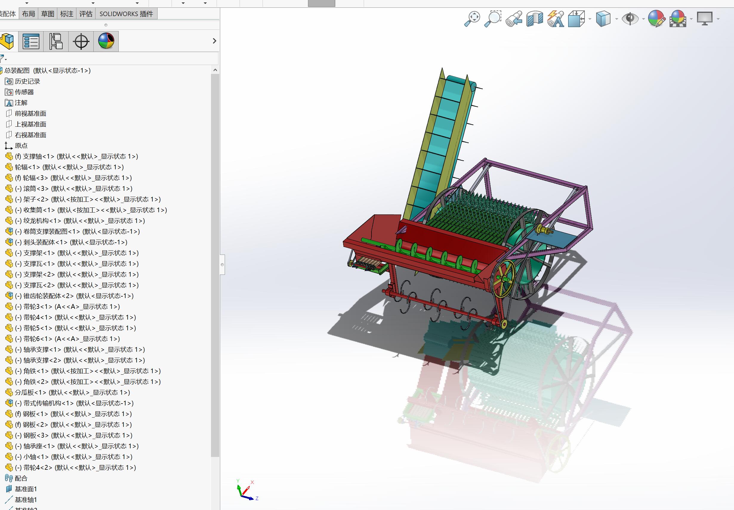 打瓜收获机设计（含三维SolidWorks模型+CAD图纸+说明书）