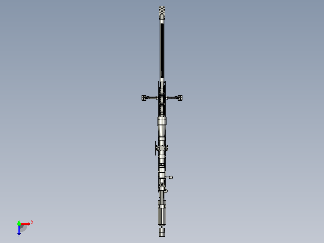 手枪左轮冲锋枪老式狙击步枪设计3D图纸custom-rifle-for-presize-shooting STP IGS俯视图