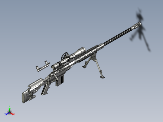 手枪左轮冲锋枪老式狙击步枪设计3D图纸custom-rifle-for-presize-shooting STP IGS正等轴测缩略图