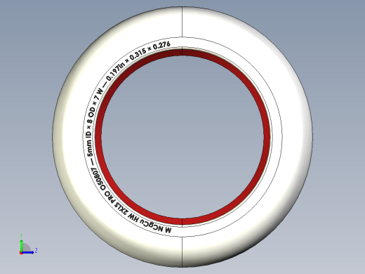 使用参数化建立原型并评估预期轴承设计——SolidWorks和Step模型左视缩略图