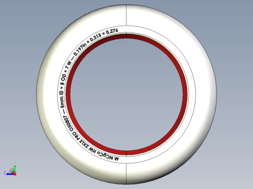 使用参数化建立原型并评估预期轴承设计——SolidWorks和Step模型右视缩略图