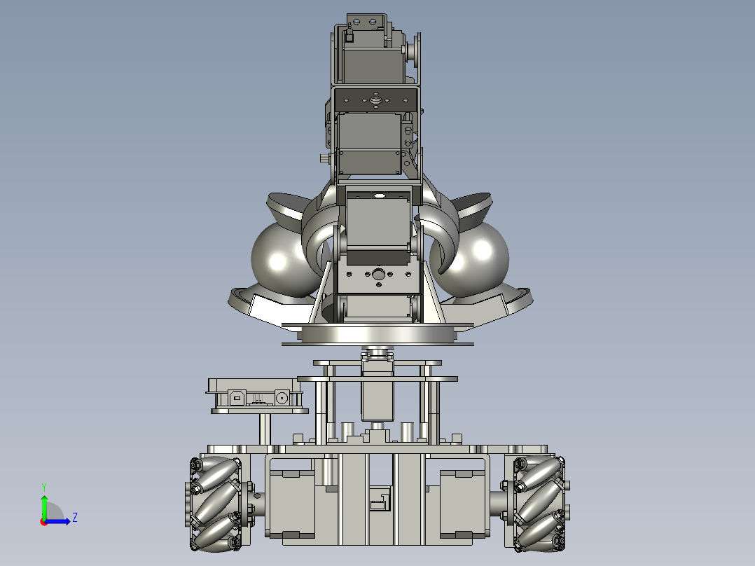 可编程机械臂循迹避障小车左视图