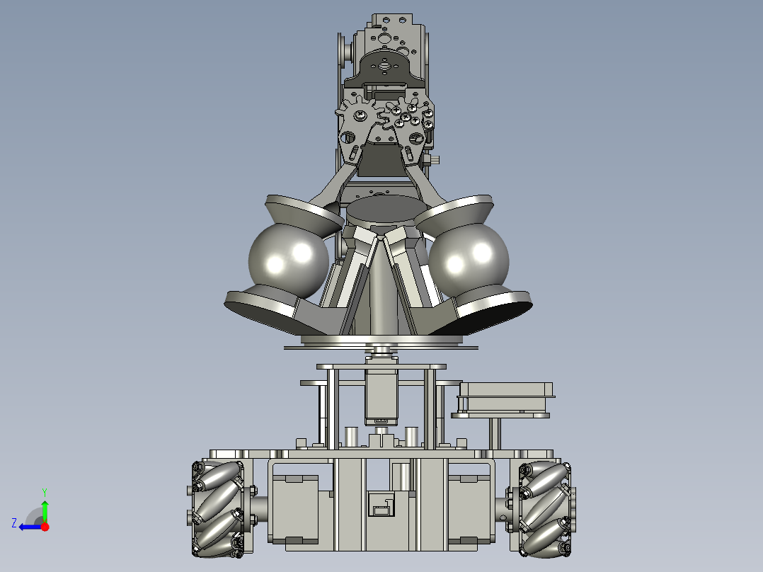 可编程机械臂循迹避障小车右视图