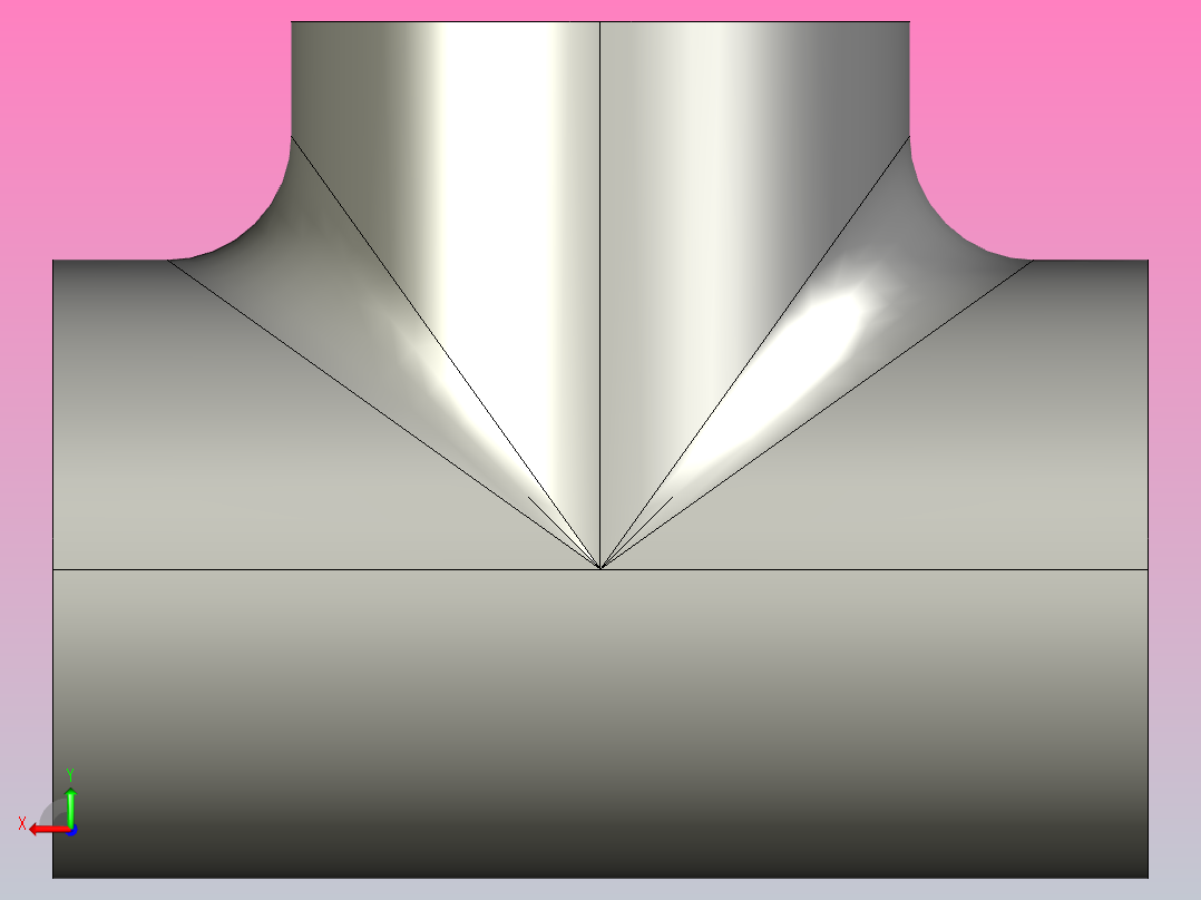 T(S) 等径三通[5(10S)]后视图