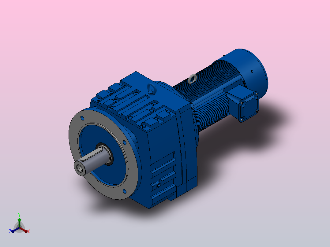 RF97法兰轴伸式安装斜齿轮减速机RF97-YVB1.1-4P-90S-M1-0°-Φ350主视图