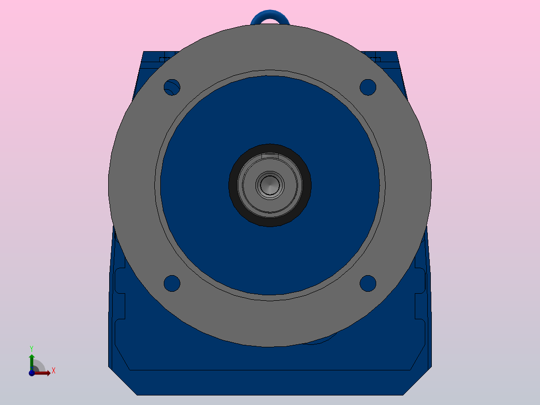 RF97法兰轴伸式安装斜齿轮减速机RF97-YVB1.1-4P-90S-M1-0°-Φ350前视图