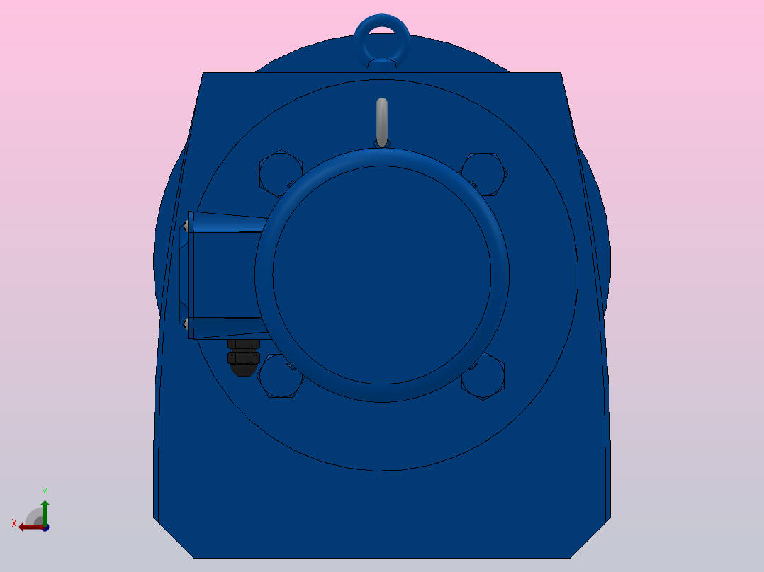 RF97法兰轴伸式安装斜齿轮减速机RF97-YVB1.1-4P-90S-M1-0°-Φ350后视图