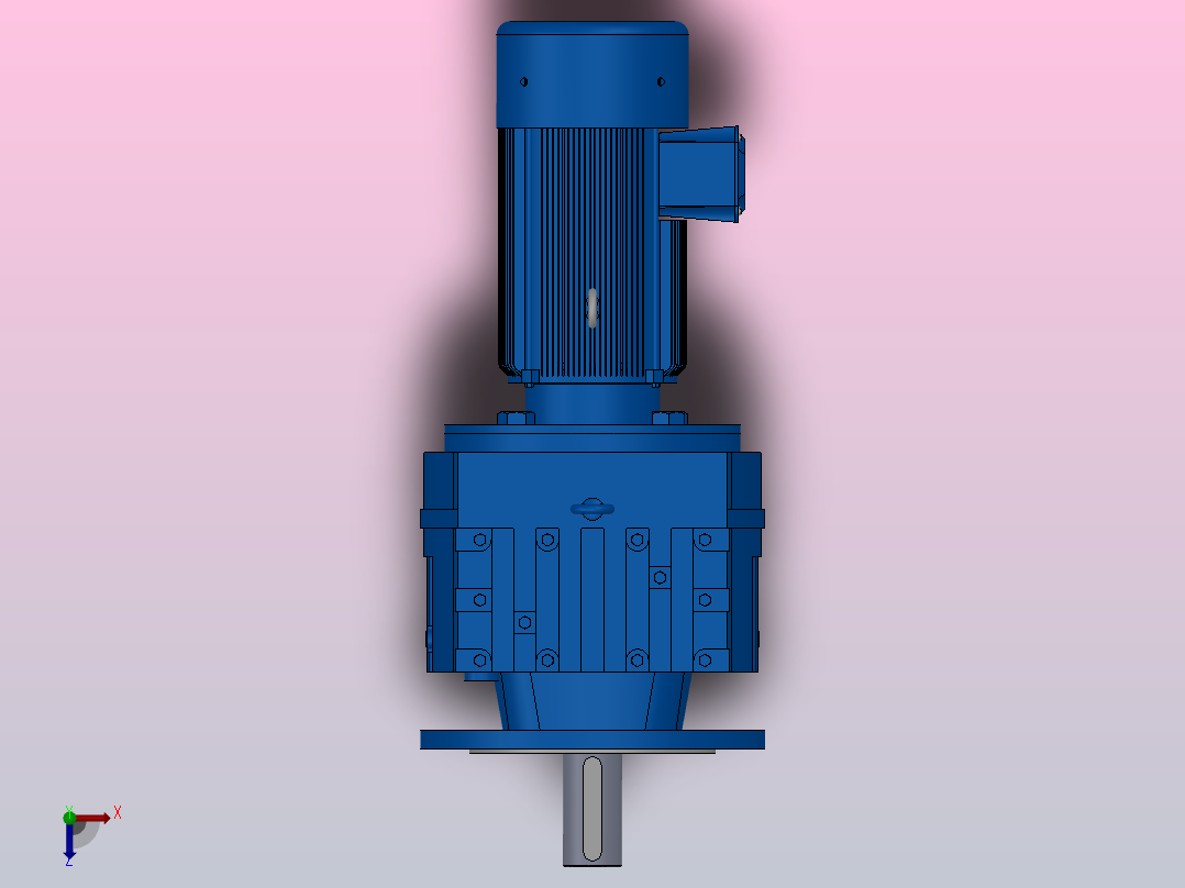 RF97法兰轴伸式安装斜齿轮减速机RF97-YVB1.1-4P-90S-M1-0°-Φ350俯视图