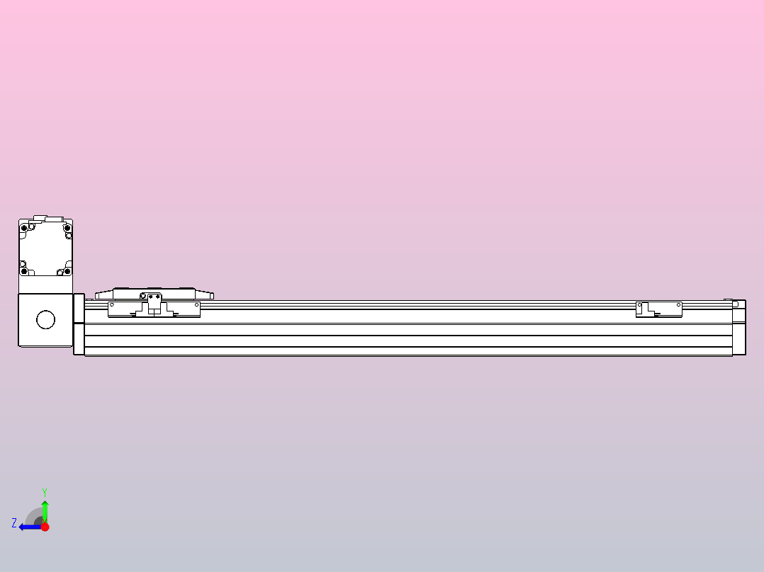 机器人皮带驱动直线轴TPA-GCB-80-P60-L550-LU-M20-N3右视图