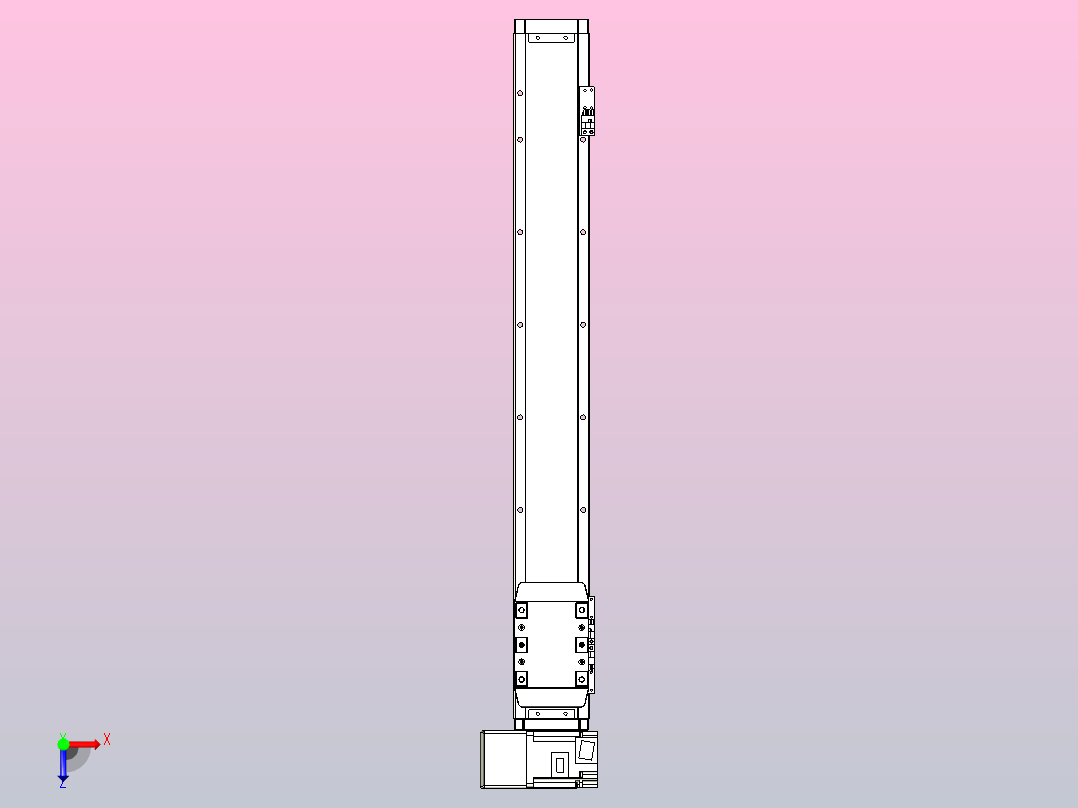 机器人皮带驱动直线轴TPA-GCB-80-P60-L550-LU-M20-N3俯视图