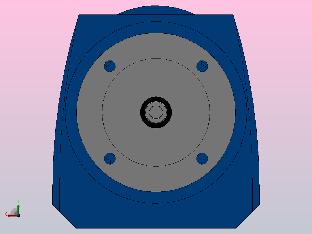 RF47ZP斜齿轮减速机RF47-3.83-M1-P63-Φ160后视图