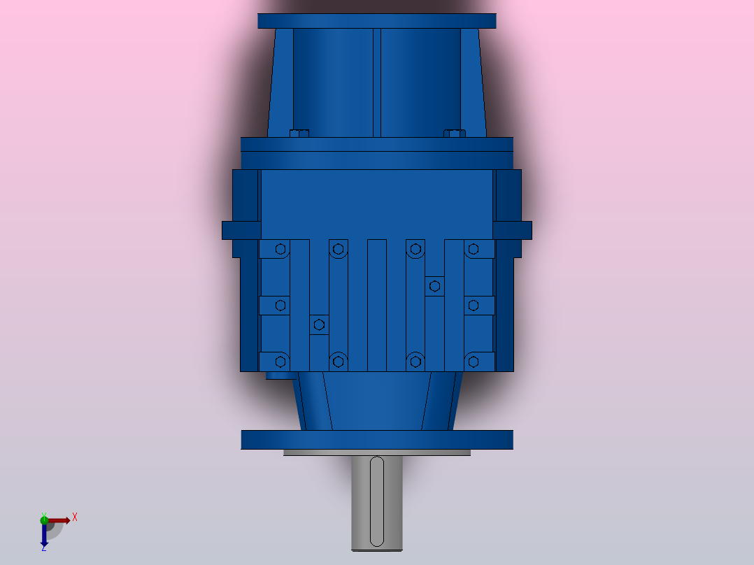RF47ZP斜齿轮减速机RF47-3.83-M1-P63-Φ160俯视图