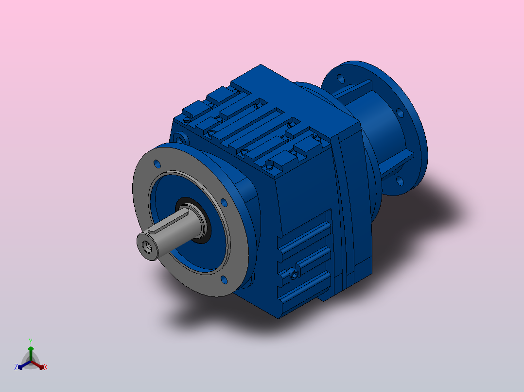 RF47ZP斜齿轮减速机RF47-3.83-M1-P63-Φ160正等轴测图