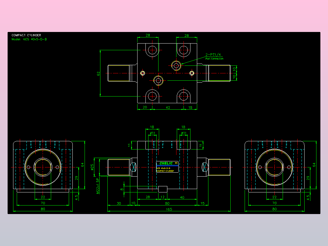 薄型气缸转角下压缸2D-HCS40x5-D-B