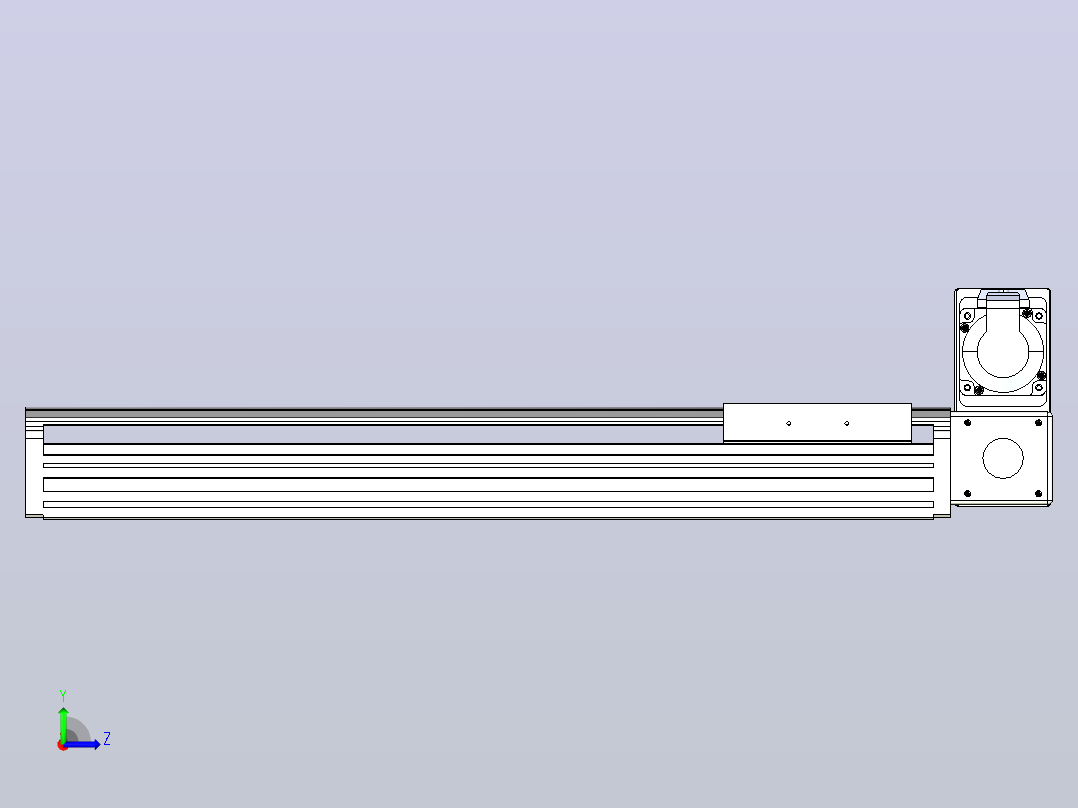 皮带直线轴半封闭可选导轨TPA-HNB-140D-120-L400-RU-Y-P40-N3左视图
