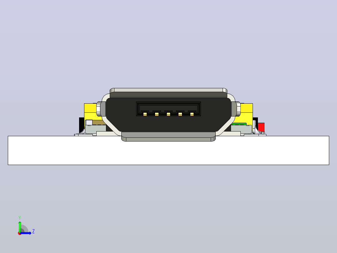 Micro是基于ATmega32U4的微控制器板左视图
