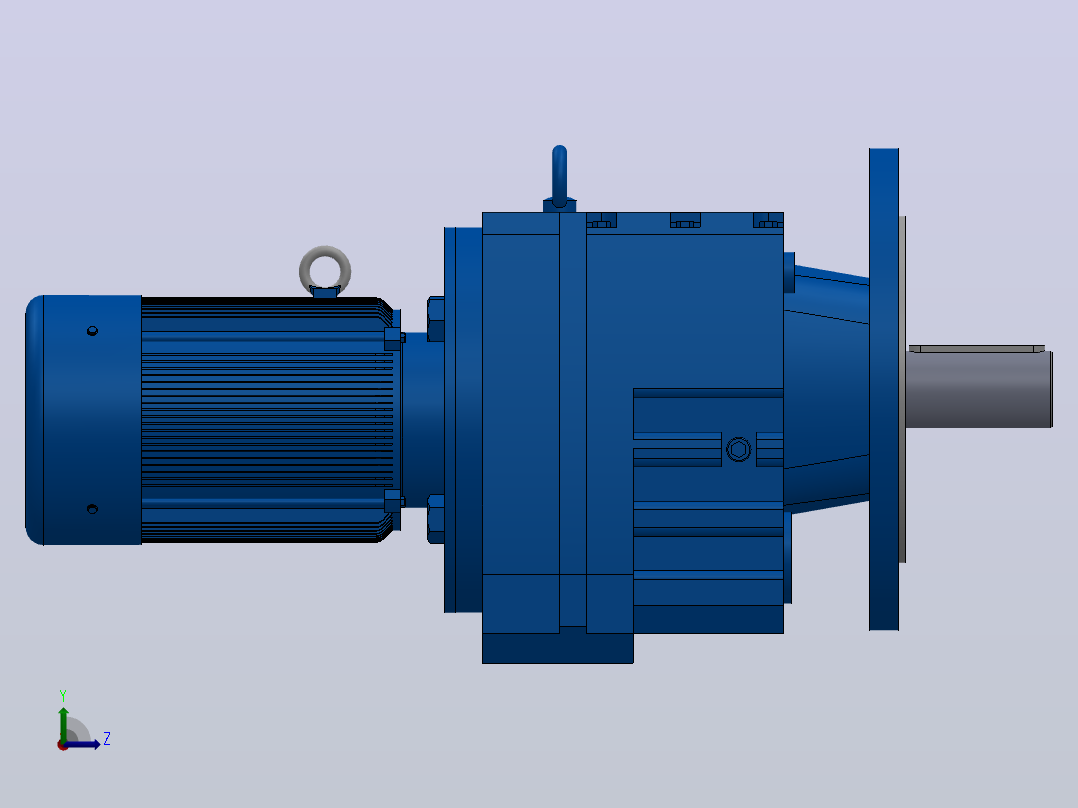 RF77法兰轴伸式安装斜齿轮减速机RF77-Y0.18-4P-63-M1-0°-Φ250左视图