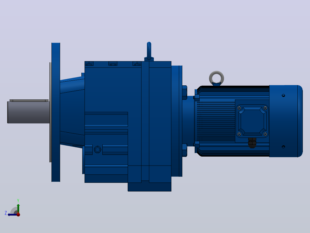 RF77法兰轴伸式安装斜齿轮减速机RF77-Y0.18-4P-63-M1-0°-Φ250右视图