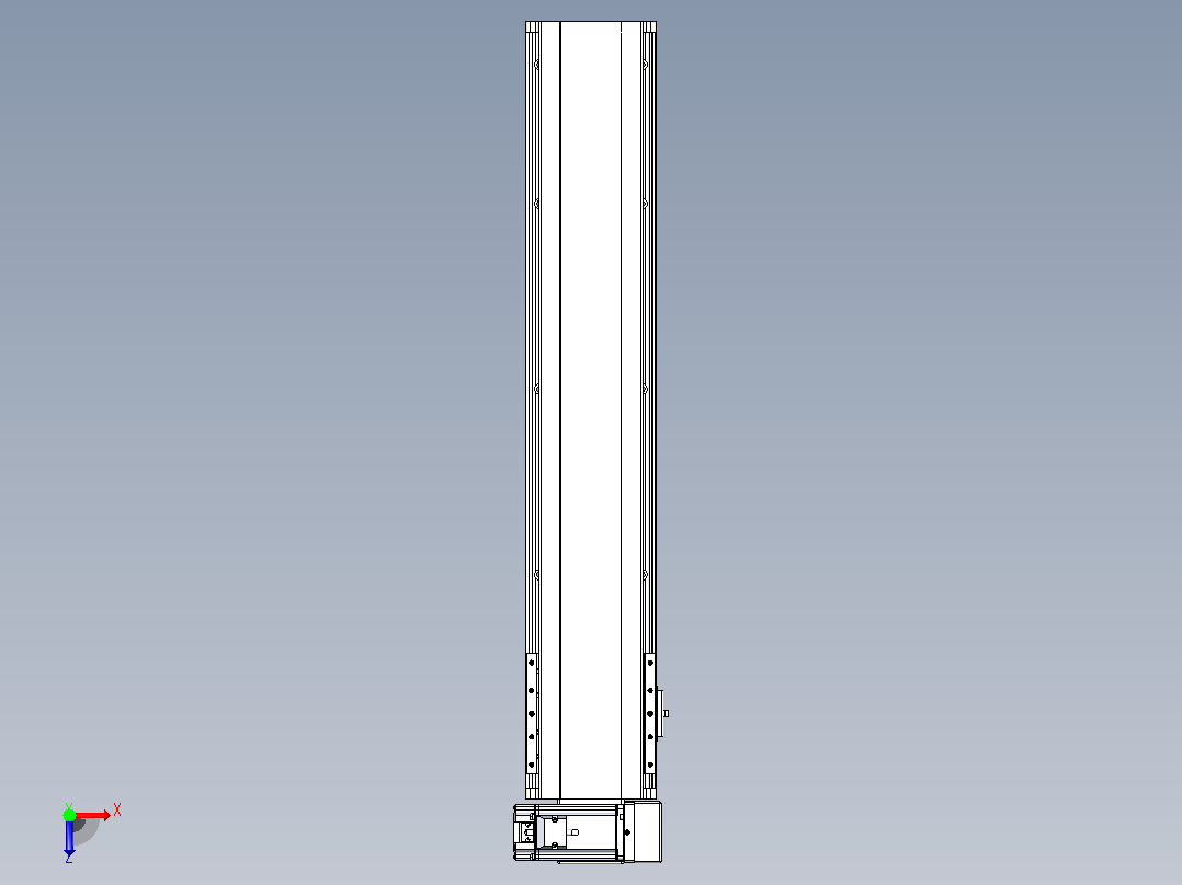 皮带直线轴半封闭可选导轨TPA-HNB-140D-120-L600-RU-C-P40-N3俯视图