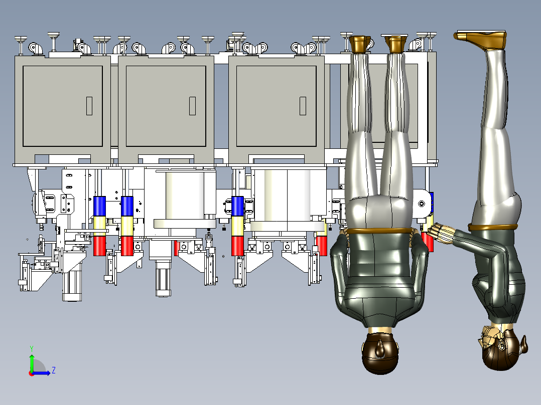枪阀自动组装线step格式左视图