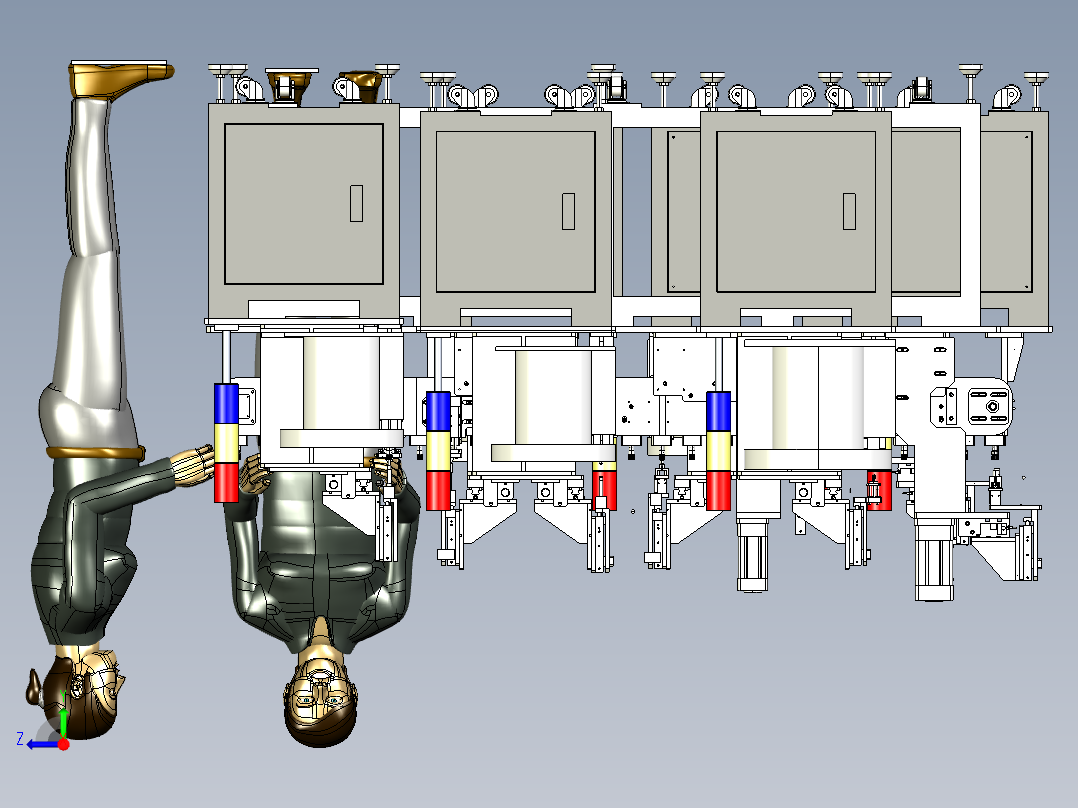 枪阀自动组装线step格式右视图