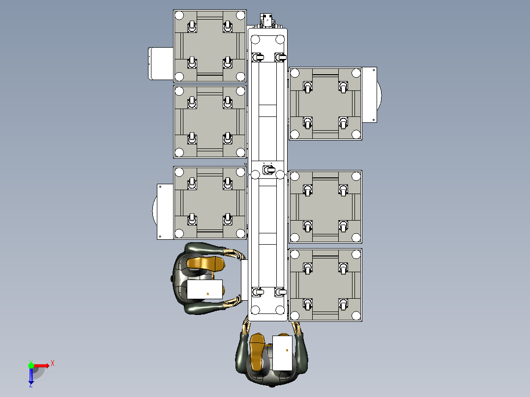 枪阀自动组装线step格式俯视图