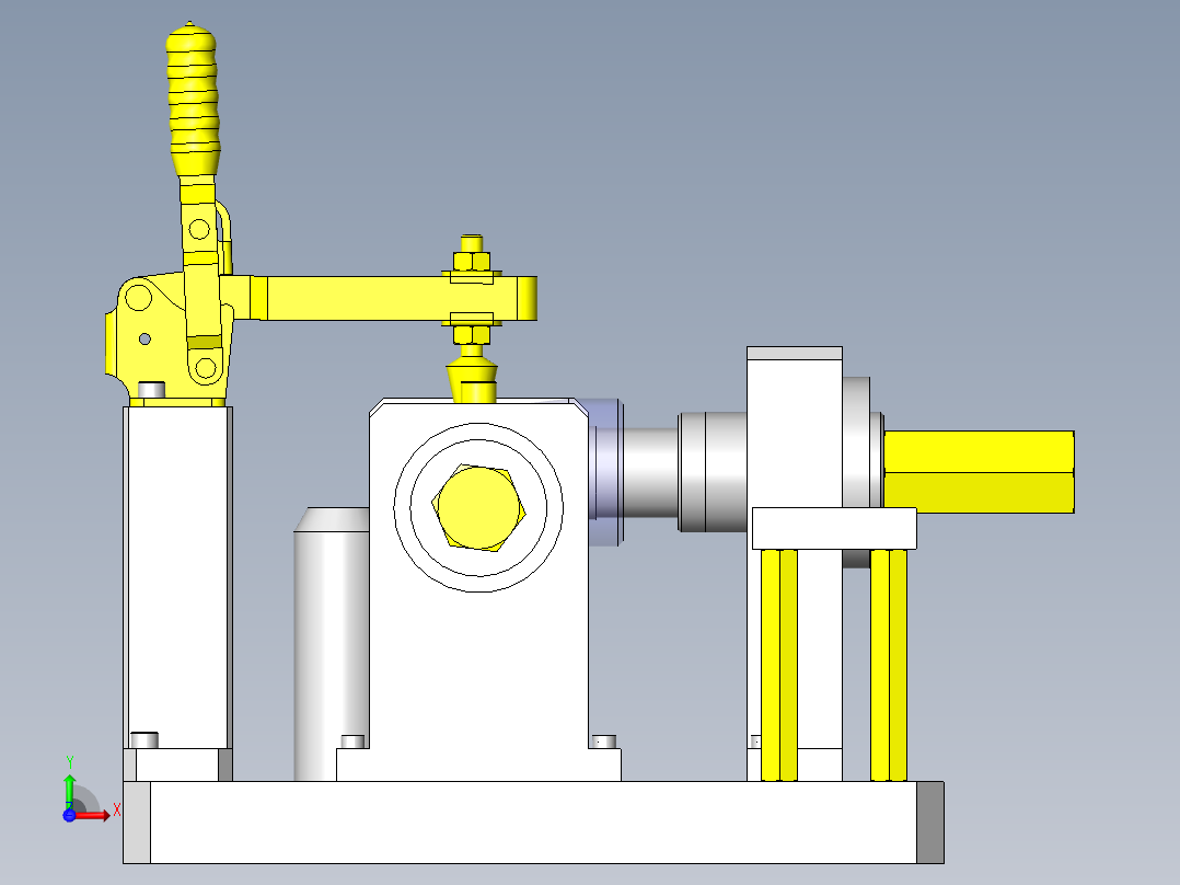 工件测定基准中心配置前视图