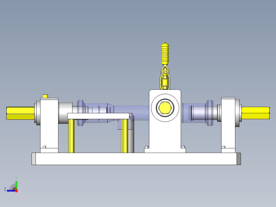 工件测定基准中心配置右视图