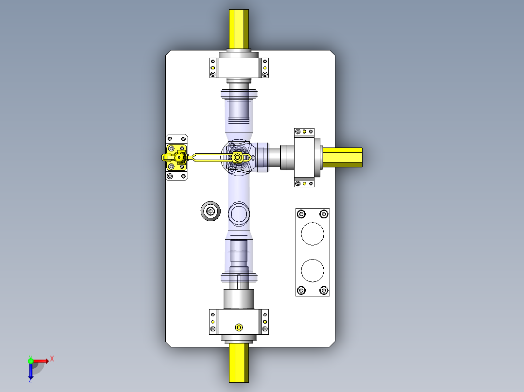 工件测定基准中心配置俯视图