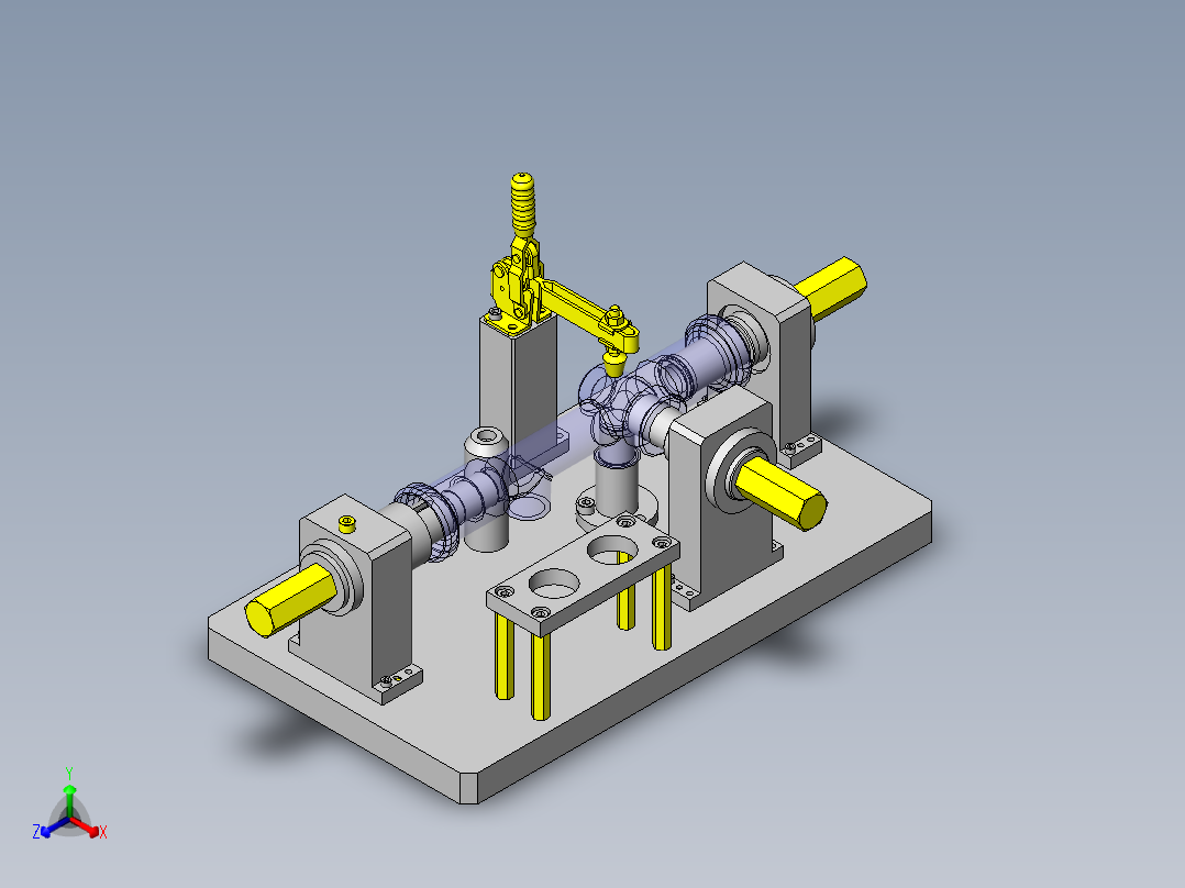 工件测定基准中心配置正等轴测图