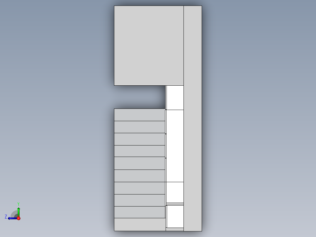 solidworks 楼梯柜右视图