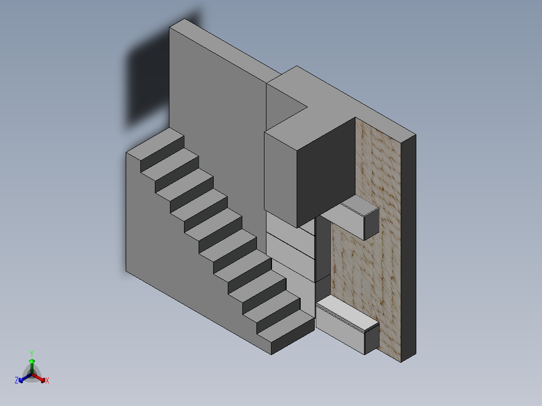 solidworks 楼梯柜正等轴测图