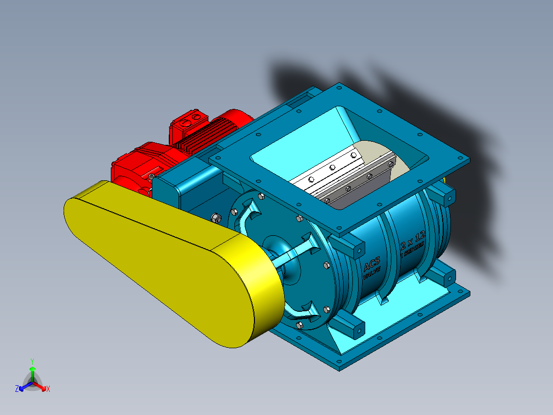 AUTOCAD ACS提供12X12 CI系列旋转气闸主视图