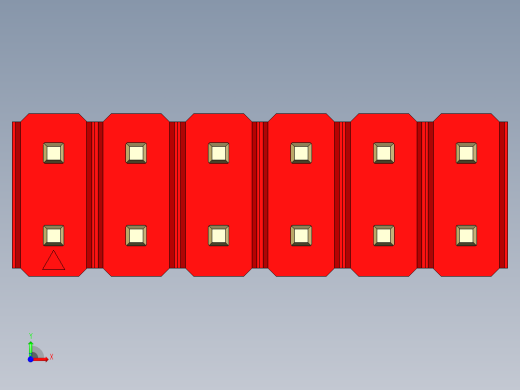 彩色公头100mil（2.54mm）系列-DS1021_red_2x06p_100mil_Type43_rev1.0前视缩略图