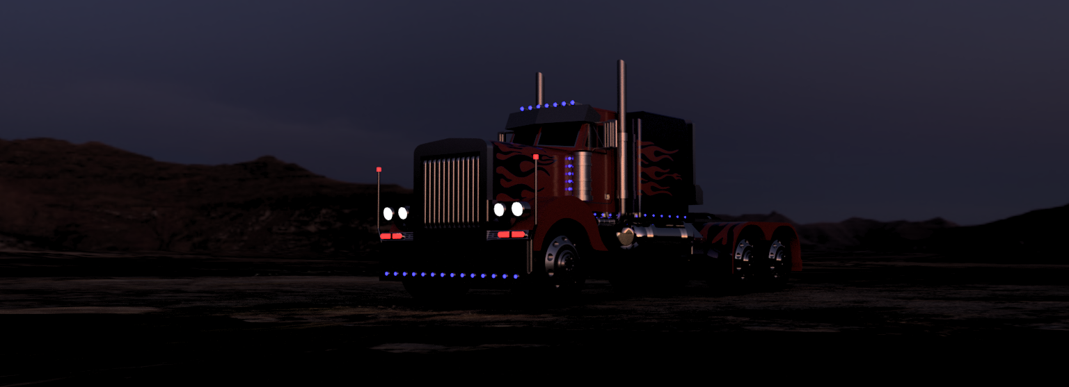 61-彼得比尔特379擎天柱主卡车 3d模型图纸