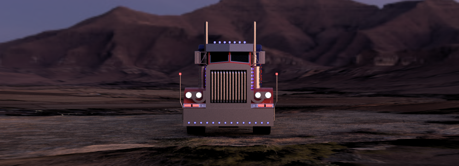 61-彼得比尔特379擎天柱主卡车 3d模型图纸